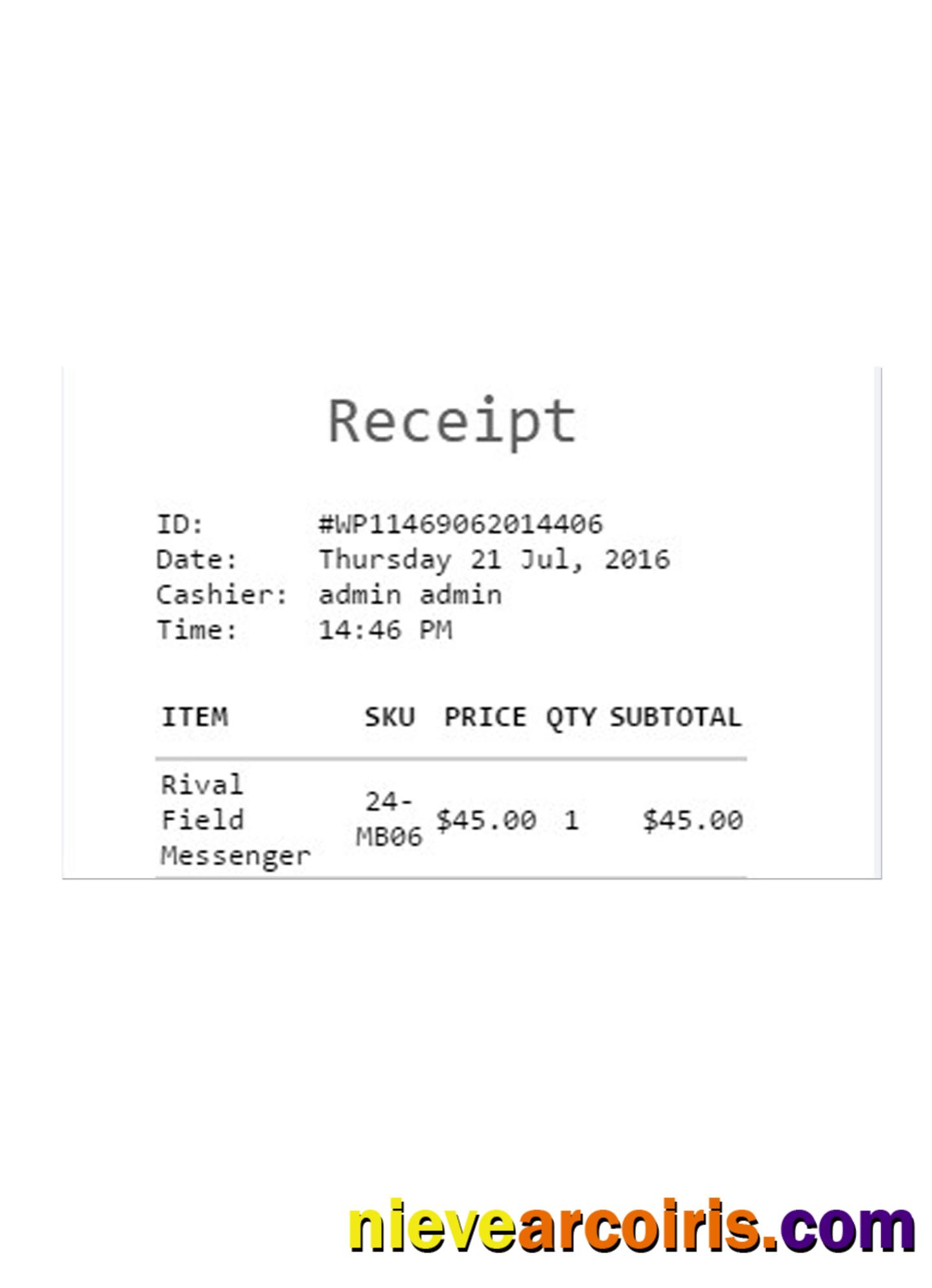 CASH RECEIPT template